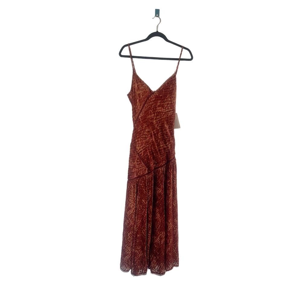 Ulla Johnson Elodie Brown Velvet Midi Dress US8 - Picture 9 of 10